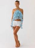 Inna Frill Halter Top Aqua