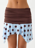 Being With You Mini Skirt Blue Mocha Dot