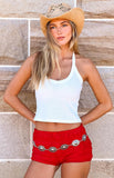 Leo Red Micro Shorts