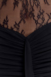 Bonnie Slinky And Lace Maxi Dress Black