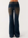 Oregon Flared Denim Jeans Dirty Black Wash