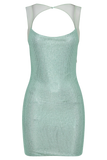 Jasmyn Hot Fix Mini Dress With Mesh Back Mint