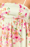 Elsa Yellow Bloom Satin Mini Dress