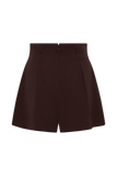 Simone Pleated Suiting Short Dark Chocolate
