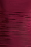 Aniyah Burgundy Slashed Neck Maxi Dress With Ruched Detailing