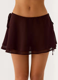 Everywhere I Go Mini Skirt Chocolate