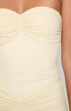 Krissy Cream Mesh Strapless Maxi Dress