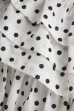 Orla White Polka Dot Asymmetric Ruffled Mini Dress