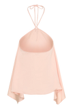 Adelaide Draped Satin Halter Top Peach