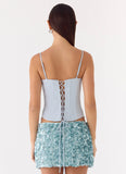Ania Corset Top Blue