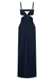 Amila Denim Cupped Maxi Dress Indigo Blue