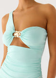 Ravi One Shoulder Top Aqua