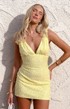 Daphne Yellow Sequin Mini Dress