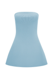 Anette Bandage Knit Strapless Top Sky Blue