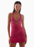 Payback Shell Trim Mini Dress Fuchsia