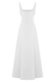Salma Drop Waist Cotton Maxi Dress White