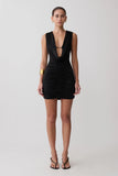 Scarlet Slinky Cowl Mini Dress Black