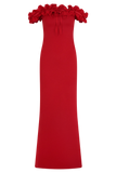Nova Ruffle Off Shoulder Maxi Dress Ruby