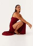 Eden Strapless Maxi Dress Maroon