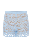 Aeline Crochet Knit Shorts Sky Blue