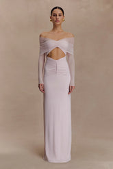 Rafaella Slinky And Mesh Maxi Dress Pale Pink