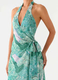 So Chic Maxi Dress Green Paisley