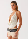 Zira Backless Top Light Beige