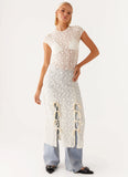 Gisele Lace Midi Dress Ivory