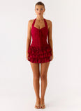 Someone Else Mini Skort Dark Cherry