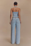 Caitlin Mid Rise Denim Jeans Light Blue