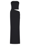 Jasiel Strapless Knit Maxi Dress Black