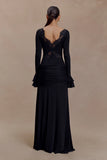 Electra Slinky Lace Maxi Dress Black