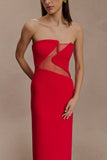 Lianne Strapless Maxi Dress Red