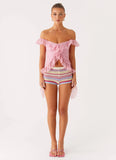Dylan Off Shoulder Top Pink