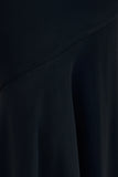 Vayla Black Matte Satin Asymmetric Drop Waist Maxi Skirt