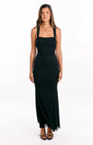 Amberley Black Mesh Formal Maxi Dress