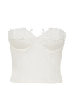 Melany Applique Denim Bustier White
