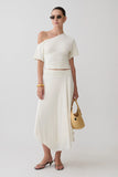 Luu Off Shoulder Slinky Top Ivory