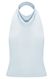 Calandra Slinky Halter Top With Hardware Pale Blue