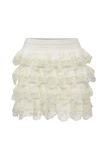 Margaret Lace Ruffle Mini Skort Cream