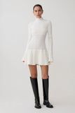 Adena Pointelle Knit Mini Dress Ivory