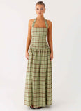 Lilith Maxi Dress Forest Plaid