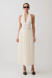 Thien Cowl Halter Midi Dress Ivory