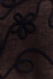 Omari Embroidery Long Sleeve Knit Top Black