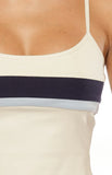 Leya White Contrast Stripe Singlet