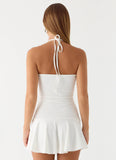 Sabelle Halter Mini Dress White