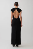 Briella V Neck Suiting Maxi Dress Black