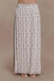Amaris Gathered Plisse Maxi Skirt Floral Ditsy Print