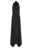 Juliet Slinky Maxi Dress With Scarf Black