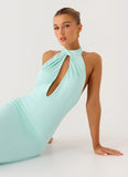 Mougleta Backless Maxi Dress Aqua